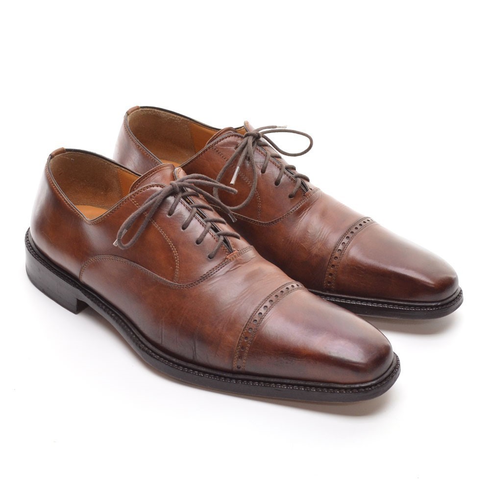 Men Magnanni Jaxton Burnished Brown Cap Toe Oxfords 41